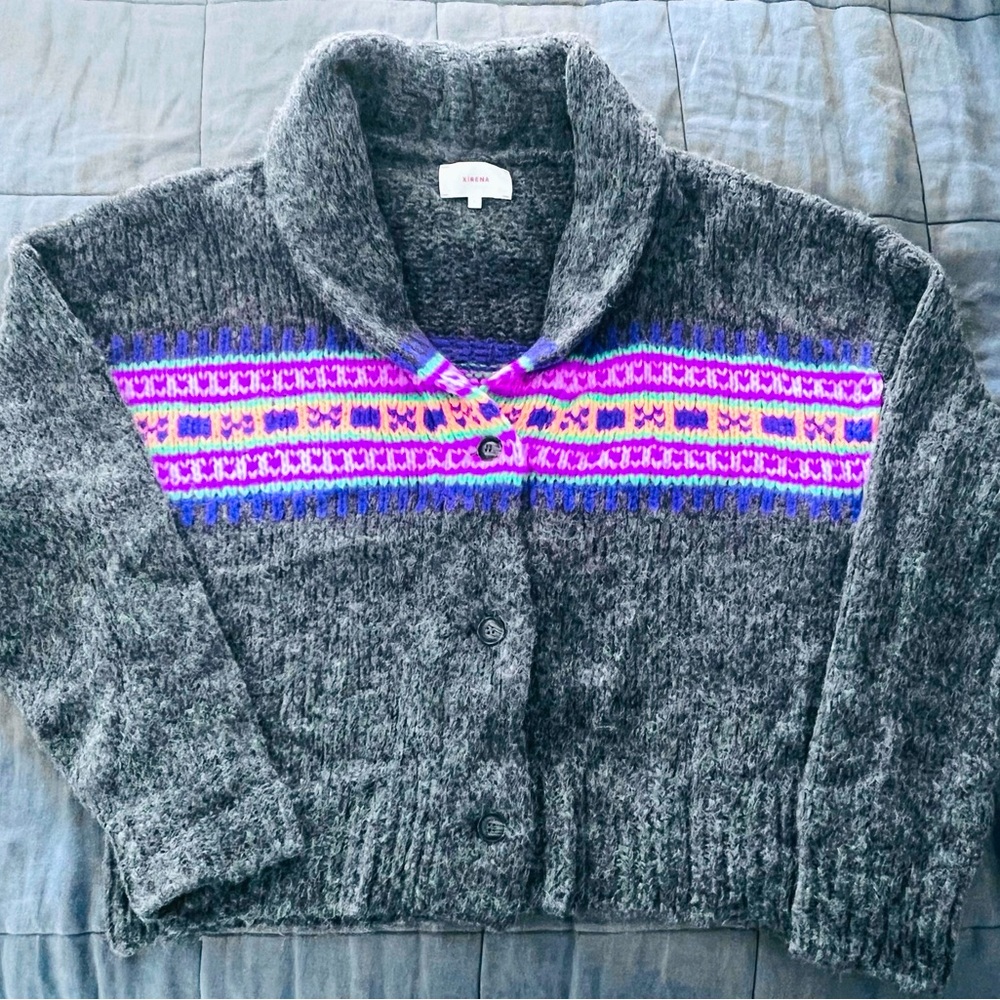 Cutest XIRENA cardigan fair isle alpaca knit! Brand new without tags!